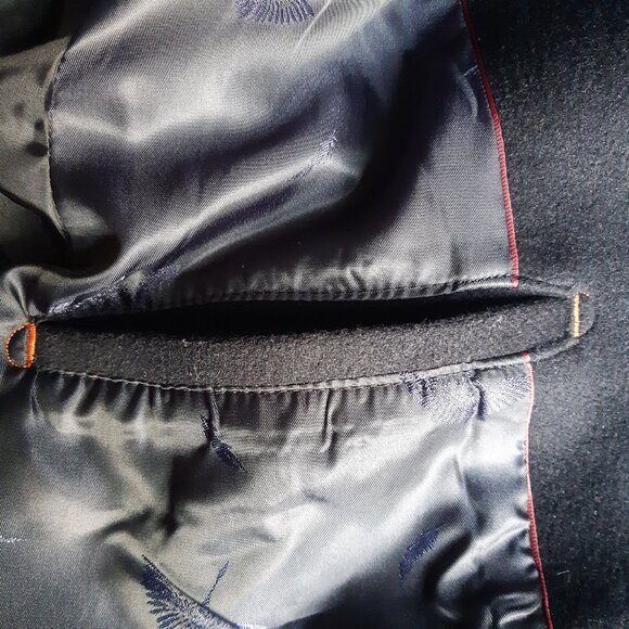 Aptro SZ XL Men's Fully Lined Black Standing Collar Overcoat - Picture 10 of 15